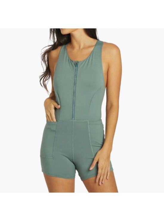 Free People Pants - Free People Movement Show Me Something Shortse One Piece Misty Frost Green Small